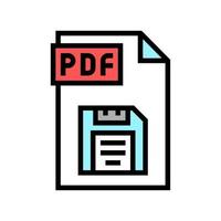 save pdf file color icon vector illustration