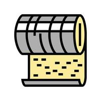 metallic mineral wool roll color icon vector illustration