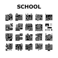 las materias escolares aprenden los iconos de la colección set vector