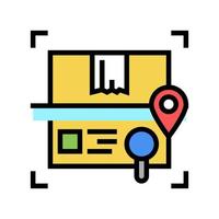 scanning and researching box color icon vector illustration