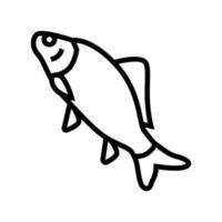 crucian carp line icon vector illustration