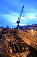 Workers are cutting steel photo