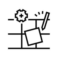 tile dismantling line icon vector illustration