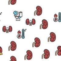 Nephritis Kidneys Vector Seamless Pattern