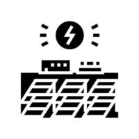 ilustración de vector de icono de glifo de panel de electricidad solar