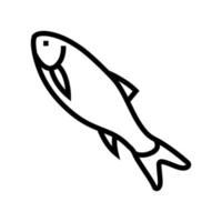 ilustración de vector de icono de línea de pescado rohu