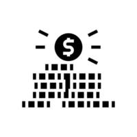 coin pile glyph icon vector illustration