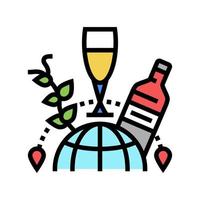 wine tourism color icon vector illustration