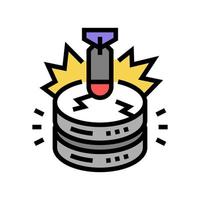 attack database color icon vector illustration