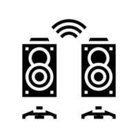 dynamic on stage playing music glyph icon vector illustration