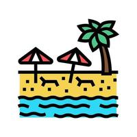 beach sandy resort color icon vector illustration