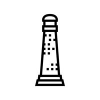 lighthouse coastline building line icon vector illustration