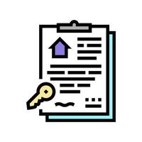 written contract color icon vector illustration