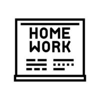 homework on blackboard line icon vector illustration