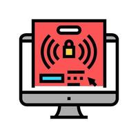 computer password hacking color icon vector illustration