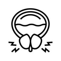 prostate blocking urine canal line icon vector illustration