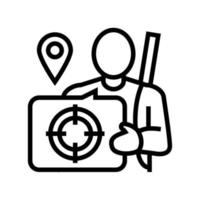 hunting tourism line icon vector illustration