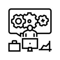 gear working process line icon vector illustration