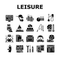 Mens Leisure Time Collection Icons Set Vector