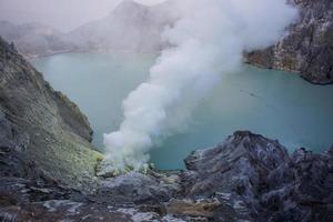 Kawah Ijen Volcano in East Java , Indonesia photo