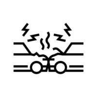 cars accident line icon vector illustration