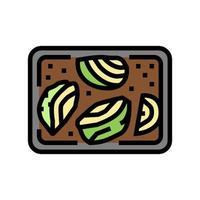 roasted cabbage color icon vector illustration