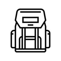 mochila de senderismo para la ilustración de vector de icono de línea de caza