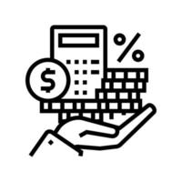 dividends money line icon vector illustration