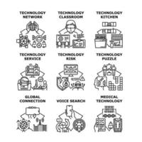 Technology Service Set Icons Vector Illustrations