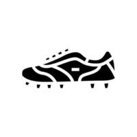 zapatilla de deporte jugador de fútbol glifo icono vector ilustración