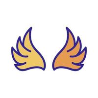 Wings of the angel icon vector. Isolated contour symbol illustration vector