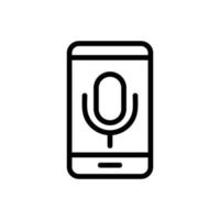 phone, microphone icon vector. Isolated contour symbol illustration vector