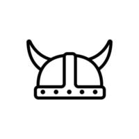 casco con vector de icono de cuernos. ilustración de símbolo de contorno aislado