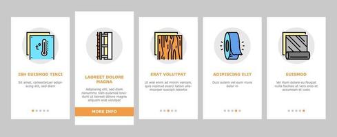 Insulation Building Onboarding Icons Set Vector