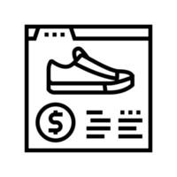 ilustración de vector de icono de línea de departamento de tienda de zapatos