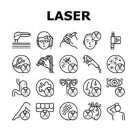 conjunto de iconos de colección de servicio de terapia láser vector