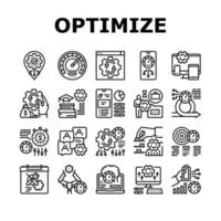 Optimize Operations Collection Icons Set Vector