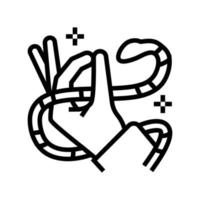 serpiente meditación boho línea icono vector ilustración