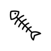 vector de icono de pez esqueleto. ilustración de símbolo de contorno aislado