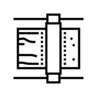 Ilustración de vector de icono de línea de máquina de madera de molienda