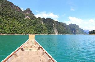 Khao Sok mountain and lake in thailand photo