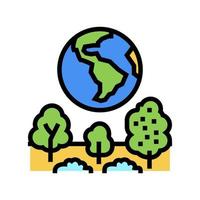 earth environment color icon vector illustration