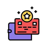 card bonus in wallet color icon vector illustration