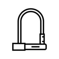 lock for safe bike line icon vector illustration