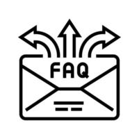 faq preguntas frecuentes línea icono vector ilustración