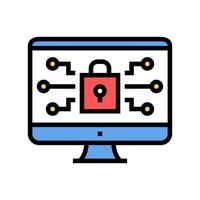 computer security color icon vector illustration