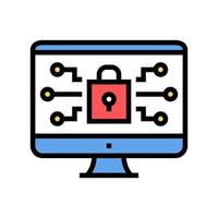 ilustración de vector de icono de color de seguridad informática