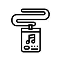 badge of music festival participant line icon vector illustration