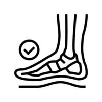 hueso sano pies línea icono vector ilustración