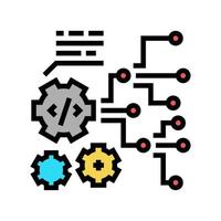 code and settings working process color icon vector illustration